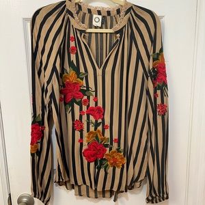 Anthropologie floral blouse. Size L.
